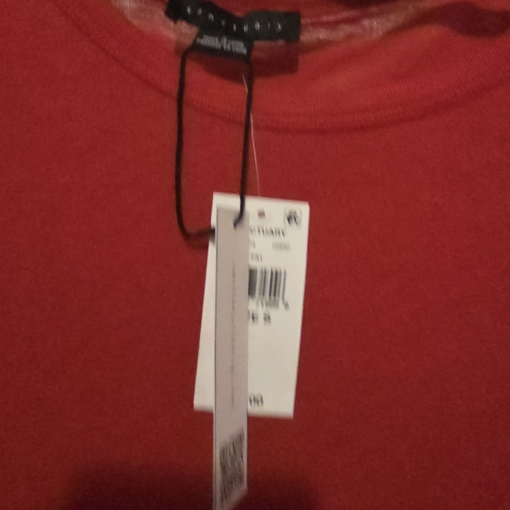 FLASH SALE- NWT-Sanctuary Women's Red Long Sleeve Scoop Neck Top - Picture 3 of 9